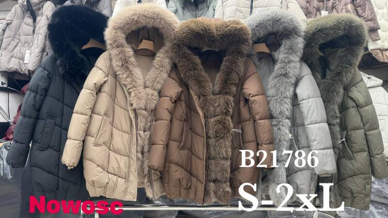 Kurtki damskie zimowe Roz S-2XL, 1 Kolor Paczka 5 szt 